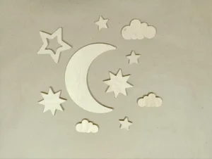 Set of Wooden Wall Stars