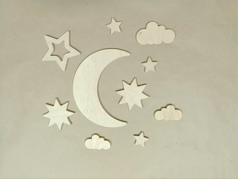 Set of Wooden Wall Stars